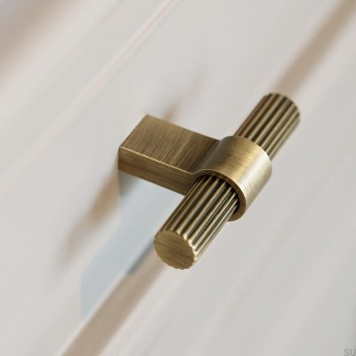 Perilla para muebles T-Bar Helix Stripe Bronce antiguo