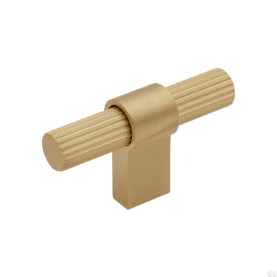 Pomo para mueble T-Bar Helix Stripe Brushed Gold