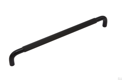 Tirador para mueble alargado Helix Stripe 224, aluminio, negro