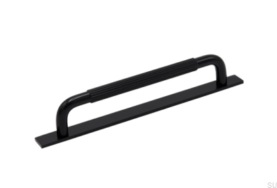 Tirador longitudinal para mueble con arandela Helix Stripe 160 Aluminio Negro
