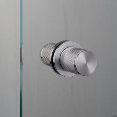 Pomo de puerta fijo de doble cara Linear 57 Acero Plata
