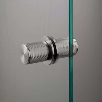 Pomo de puerta fijo de doble cara Linear 57 Acero Plata