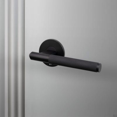 Manija de puerta fija negra para soldador de acero lineal 57