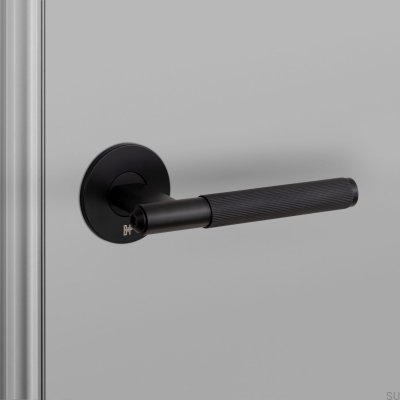Manija de puerta fija negra para soldador de acero lineal 57