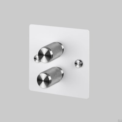 Regulador de intensidad LED Cross 2G 120W Acero Blanco con Plata Estándar Británico