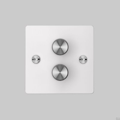 Regulador de intensidad LED Cross 2G 120W Acero Blanco con Plata Estándar Británico