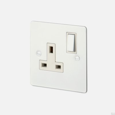 Toma de corriente individual tipo G UK 1G acero blanco estándar británico