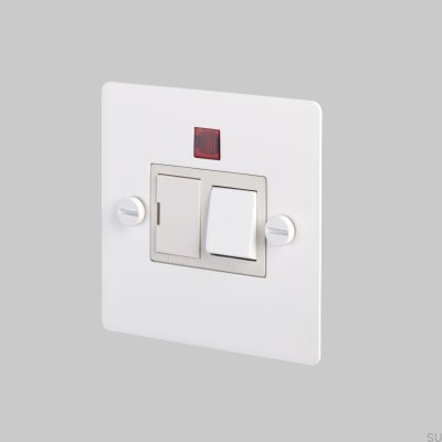 Interruptor estándar británico de acero fundido blanco con fusible