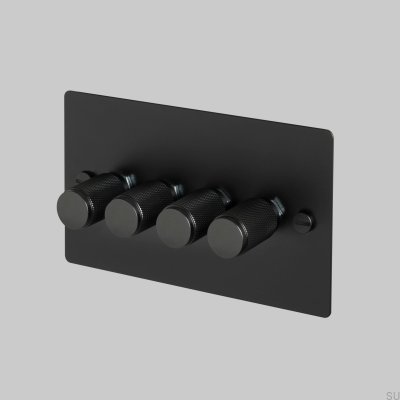 Regulador de intensidad LED Cross 4G de 120 W, acero, negro, estándar británico
