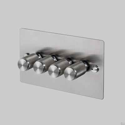 Regulador de intensidad LED Cross 4G de 120 W, acero y plata, estándar británico