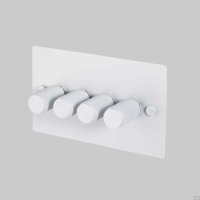 Regulador de intensidad LED Cross 4G de 120 W, acero, blanco, estándar británico