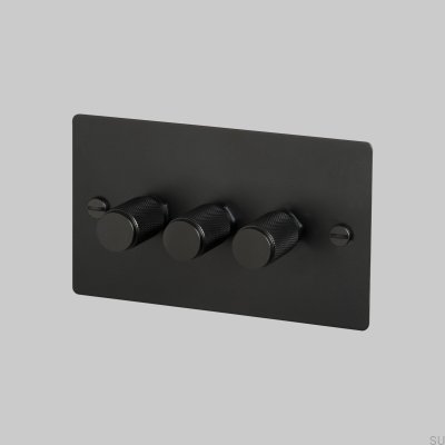 Regulador de intensidad LED Cross 3G de 120 W, acero, negro, estándar británico