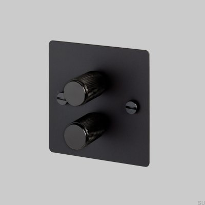 Regulador de intensidad LED Cross 2G 120 W, acero negro, estándar británico