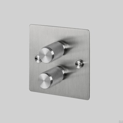 Regulador de intensidad LED Cross 2G de 120 W, acero y plata, estándar británico