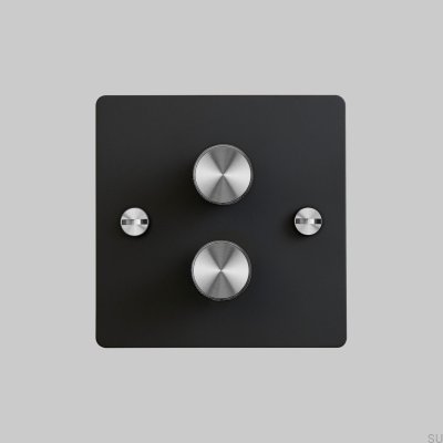 Regulador de intensidad LED Cross 2G 120W Acero Negro con Plata Estándar Británico