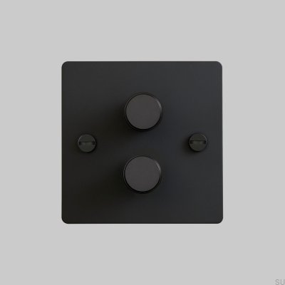 Regulador de intensidad LED Cross 2G 120 W, acero negro, estándar británico