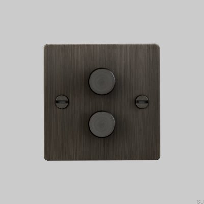 Regulador de intensidad LED Cross 2G de 120 W, latón, bronce quemado, estándar británico