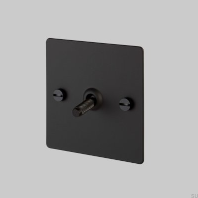 Interruptor de cruce simple Cruz 1G Acero Negro Estándar Británico