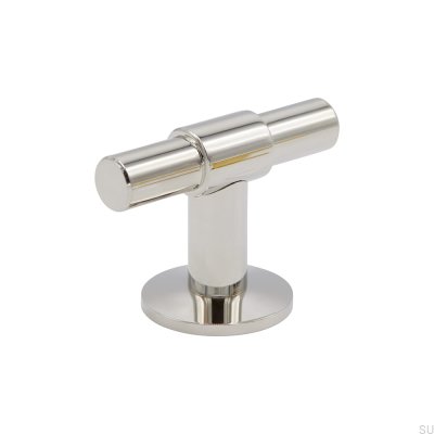 Pomo para mueble T-Bar Uniform, latón niquelado