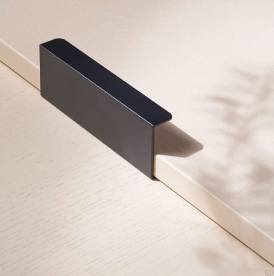 Tirador para mueble Hide 120 edge, metal, negro