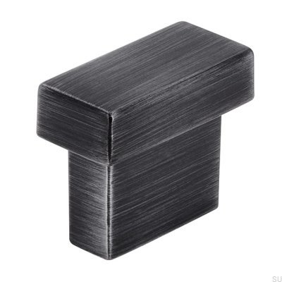 Tirador para mueble rectangular 1595 16 Plata envejecida cepillada