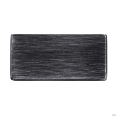 Tirador para mueble rectangular 1595 16 Plata envejecida cepillada