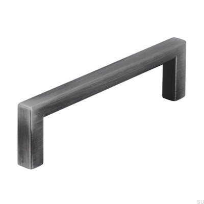 Tirador para mueble rectangular 2108 96 Antique Silver Brushed