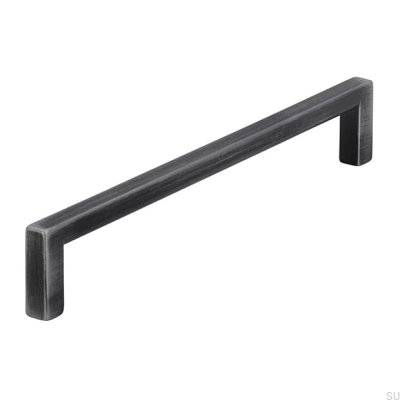 Tirador para mueble rectangular 2108160 Plata envejecida cepillada
