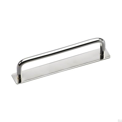 Tirador para mueble alargado con almohadilla Royal Deluxe 128 Latón niquelado