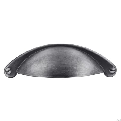 Tirador para mueble Shell 1761 64 Plata Antigua Cepillado