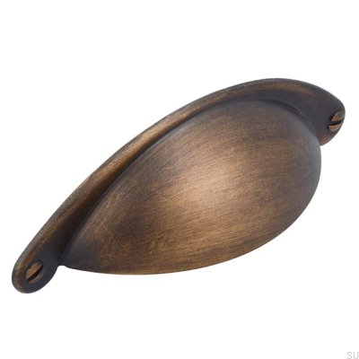 Tirador para mueble Shell 1761 64 Oro Antiguo Cepillado