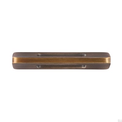 Tirador para mueble alargado 2394 32 Oro envejecido cepillado