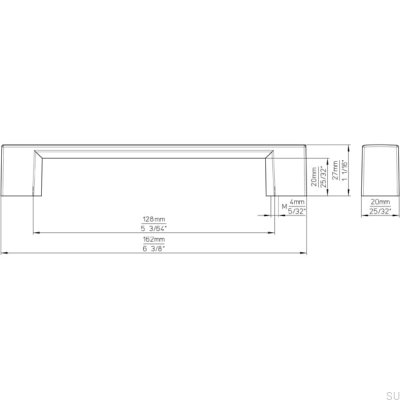 Tirador para mueble alargado 2157128 Cromo pulido