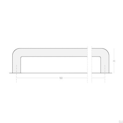 Tirador para mueble longitudinal Isa Wave 160 Latón Cepillado