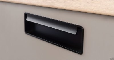 Tirador para mueble empotrado Fold Metal Negro Mate