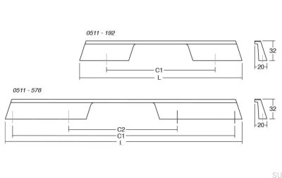 Tirador para mueble Rail 160, aluminio, negro, cepillado
