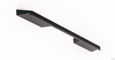 Tirador para mueble longitudinal Rail 192 Aluminio Negro Cepillado