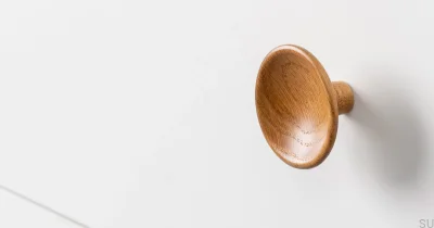 Pomo para Mueble Disc 50, Madera, Roble