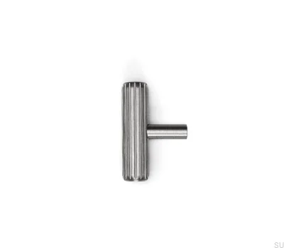 Pomo para mueble T-Bar Rille Plata Aluminio