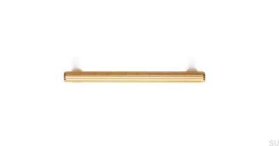 Tirador para mueble alargado Rille 160 Oro Cepillado