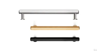 Tirador para mueble rectangular Rille 320 negro cepillado