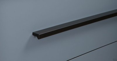 Tirador para mueble rectangular Angle 600, aluminio negro mate