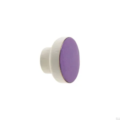 Pomo para mueble Simple Blanco 40 Madera Esmaltada Violeta