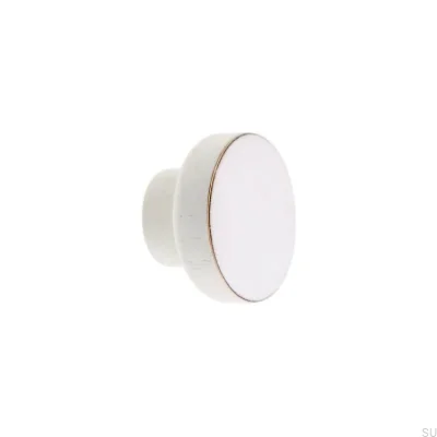 Pomo para mueble Simple Blanco 40 Madera Esmalte Blanco