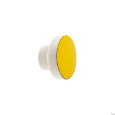 Pomo para mueble Simple Blanco 40 Madera Esmaltada Amarillo