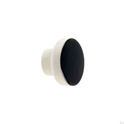 Pomo para mueble Simple Blanco 40 Madera Esmalte Negro