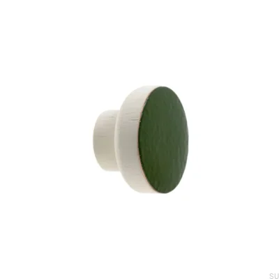 Pomo para mueble Simple Blanco 40 Madera Esmaltada Verde Oscuro