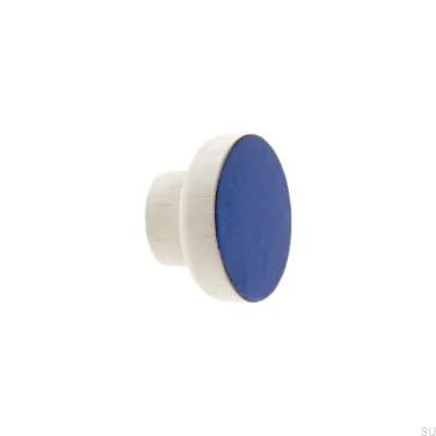 Pomo para mueble Simple Blanco 40 Madera Esmalte Azul Cálido