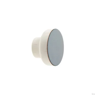 Pomo para mueble Simple Blanco 40 Madera Esmalte Gris Claro