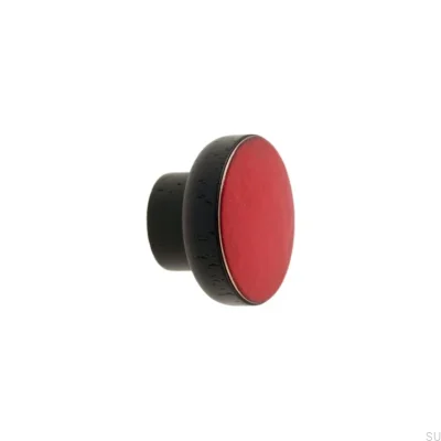 Pomo para mueble Simple Negro 40 Madera Esmaltada Rojo